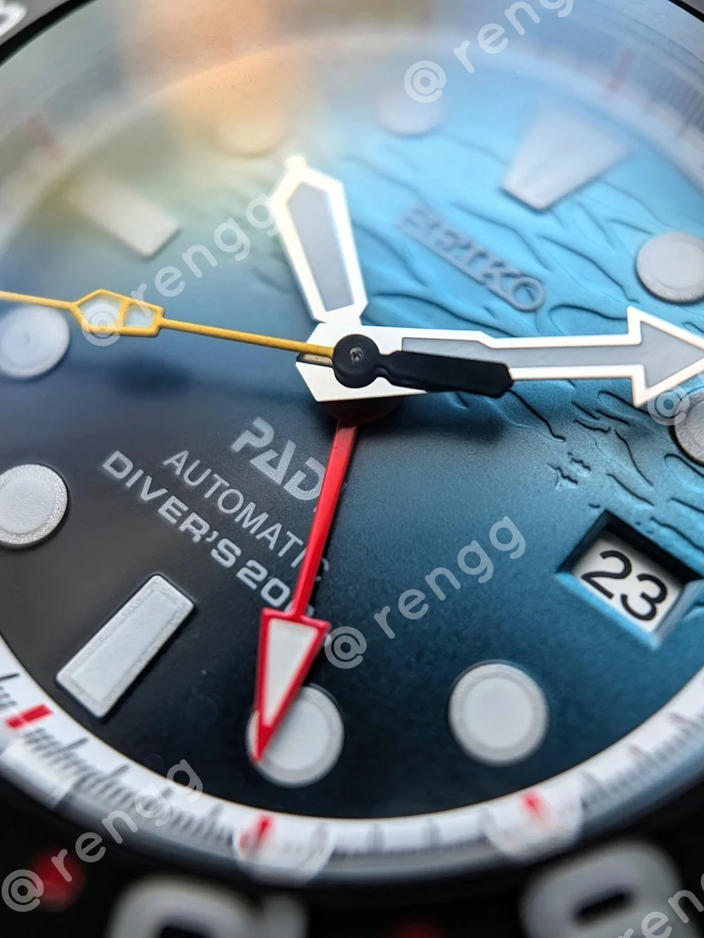 42mm Seiko GMT PADI Automatic Diver Mod Watch - Blue Gradient Dial Sapphire